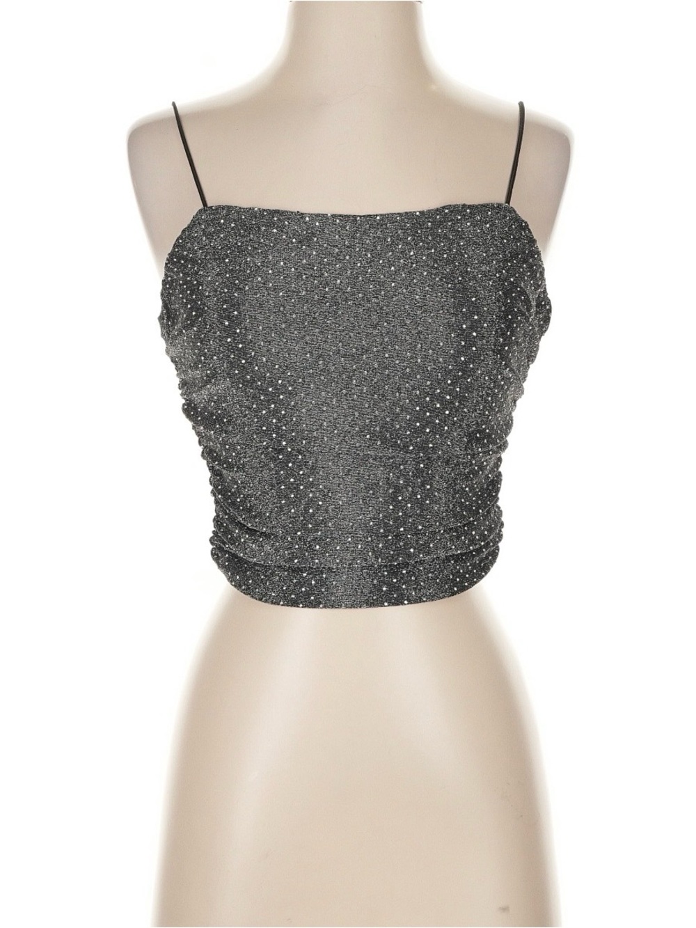 Vici Silver Sparkle Crop Top